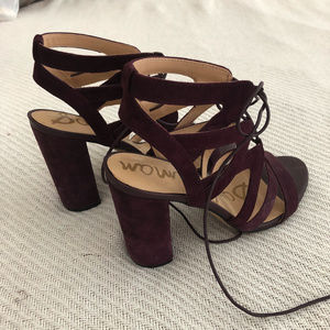 Sam Edelman Purple Suede Lace Up Heel Sandals